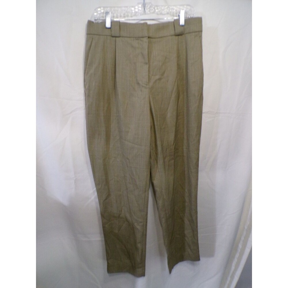 H&M Women's Khaki Pleated Dress Pants Size US 10 EUR 42 UK 14